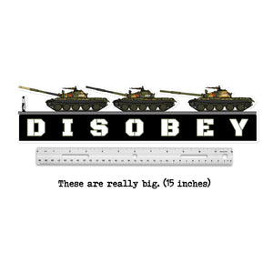 Tiananmen Tank Man Disobey Bumper Sticker