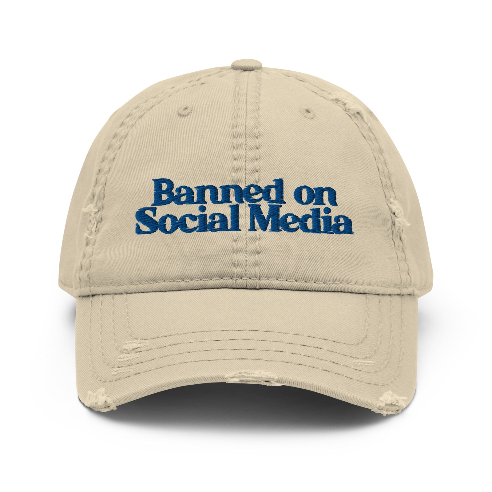 Banned On Social Media Distressed Dad Hat