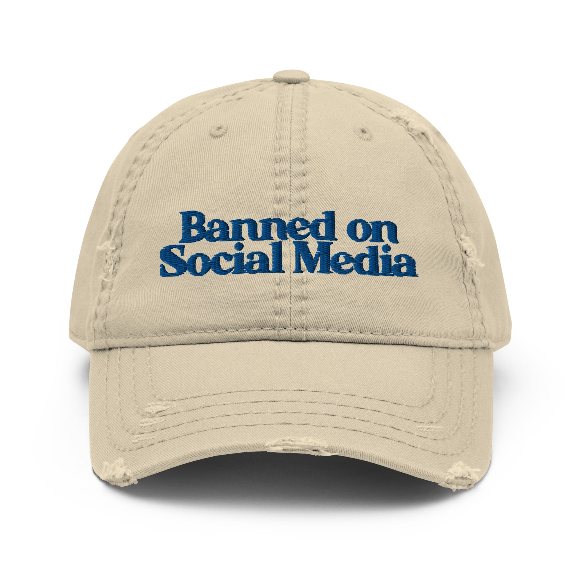 Banned On Social Media Distressed Dad Hat