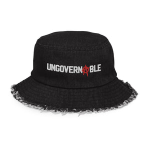 Ungovernable Distressed Denim Bucket Hat
