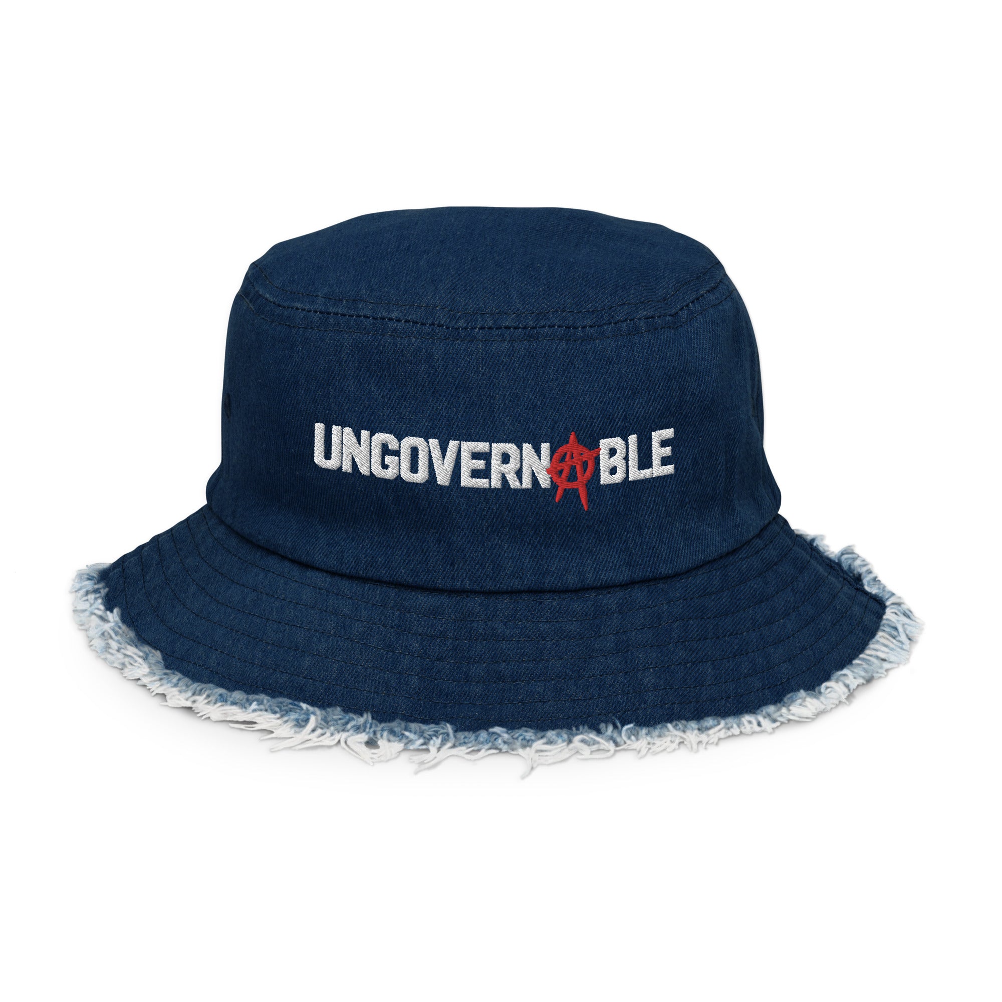 Ungovernable Distressed Denim Bucket Hat