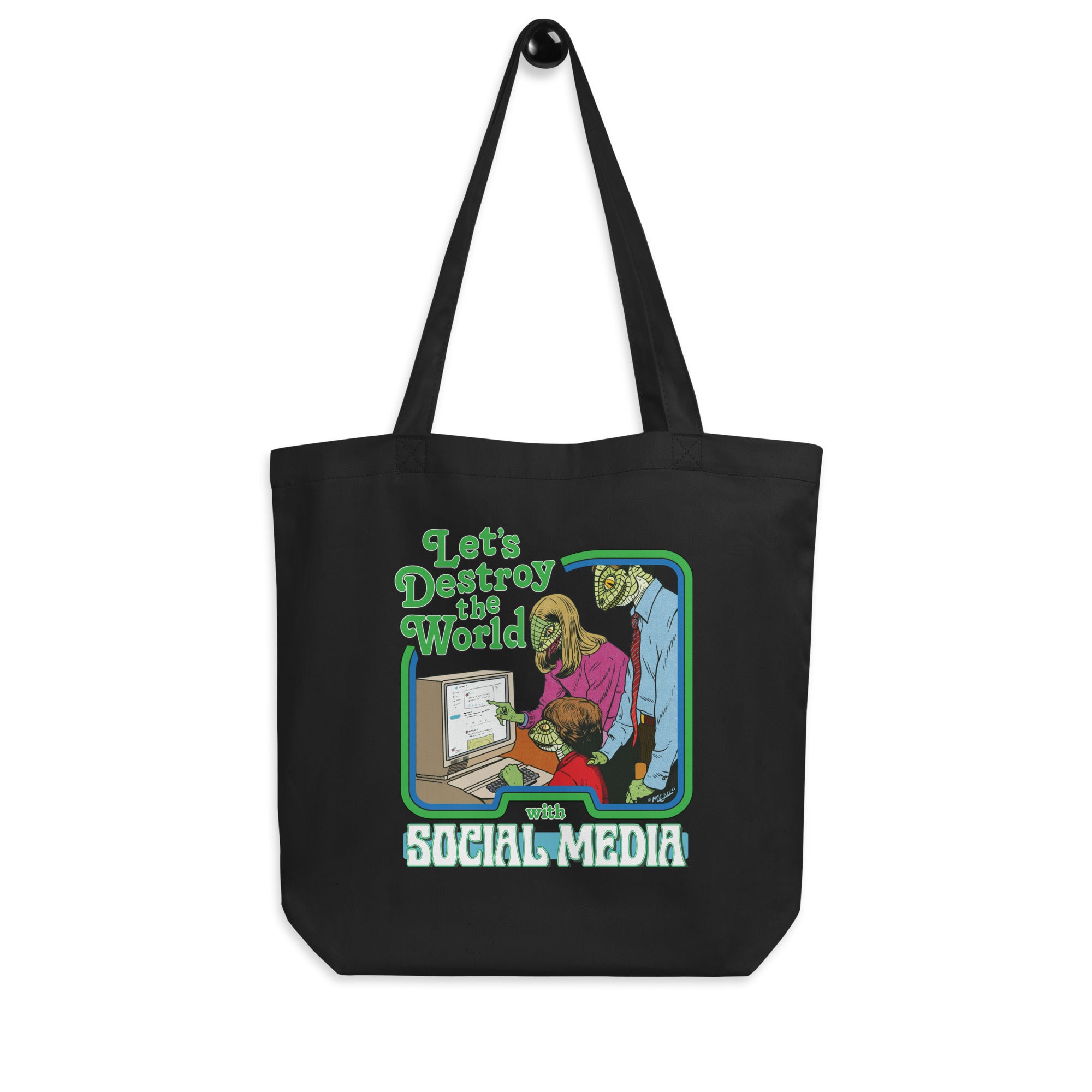 Let’s Destroy the World with Social Media Eco Tote Bag