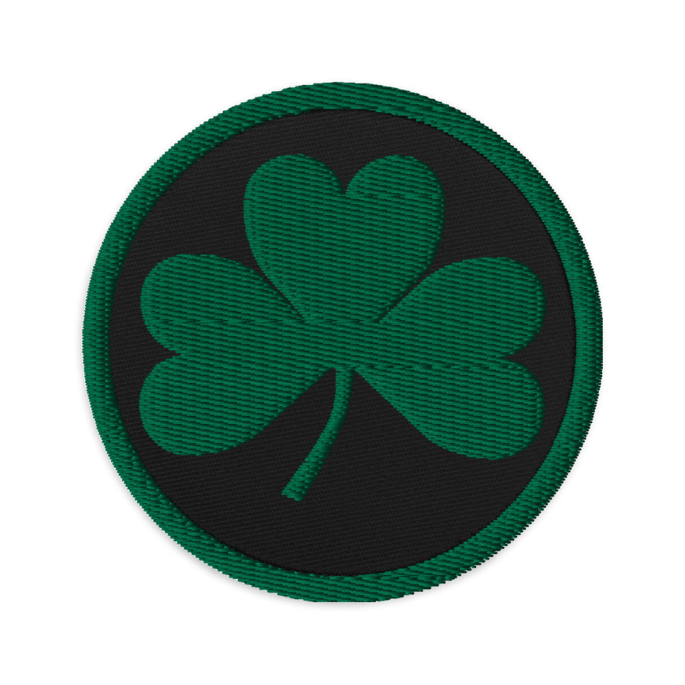 Black Irish Shamrock Embroidered Morale Patch