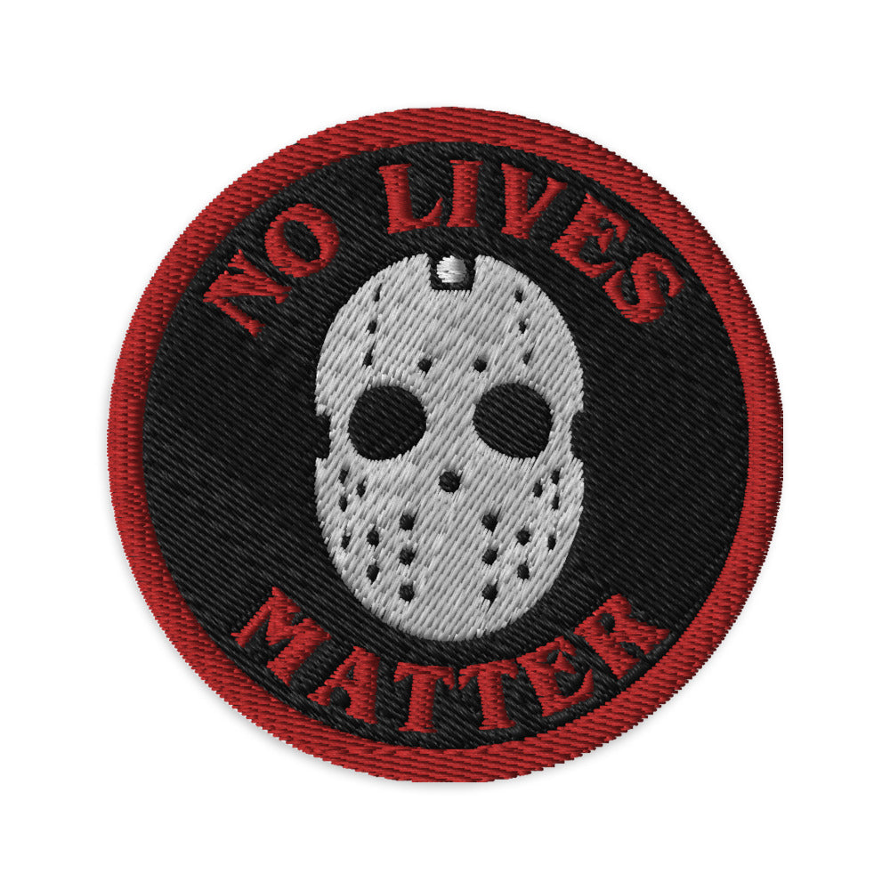 No Lives Matter Jason Mask Embroidered Morale Patch