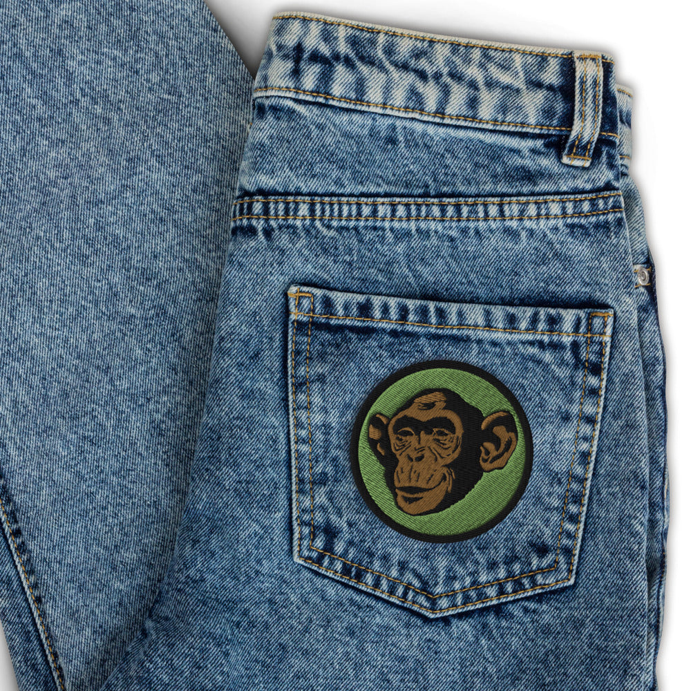 Smiling Chimp Embroidered Patch
