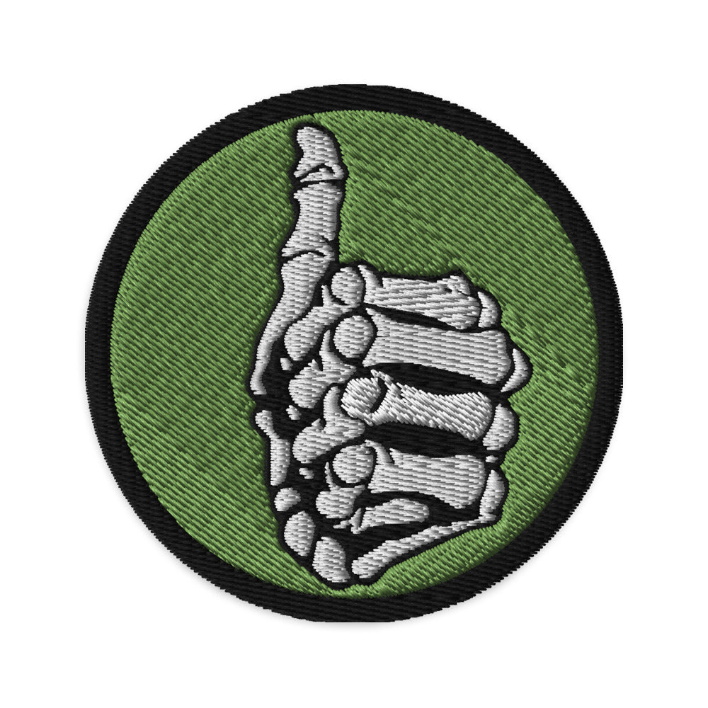 Skeleton Thumbs Up Embroidered Patch