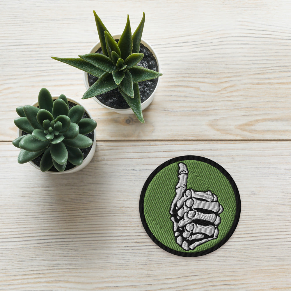 Skeleton Thumbs Up Embroidered Patch