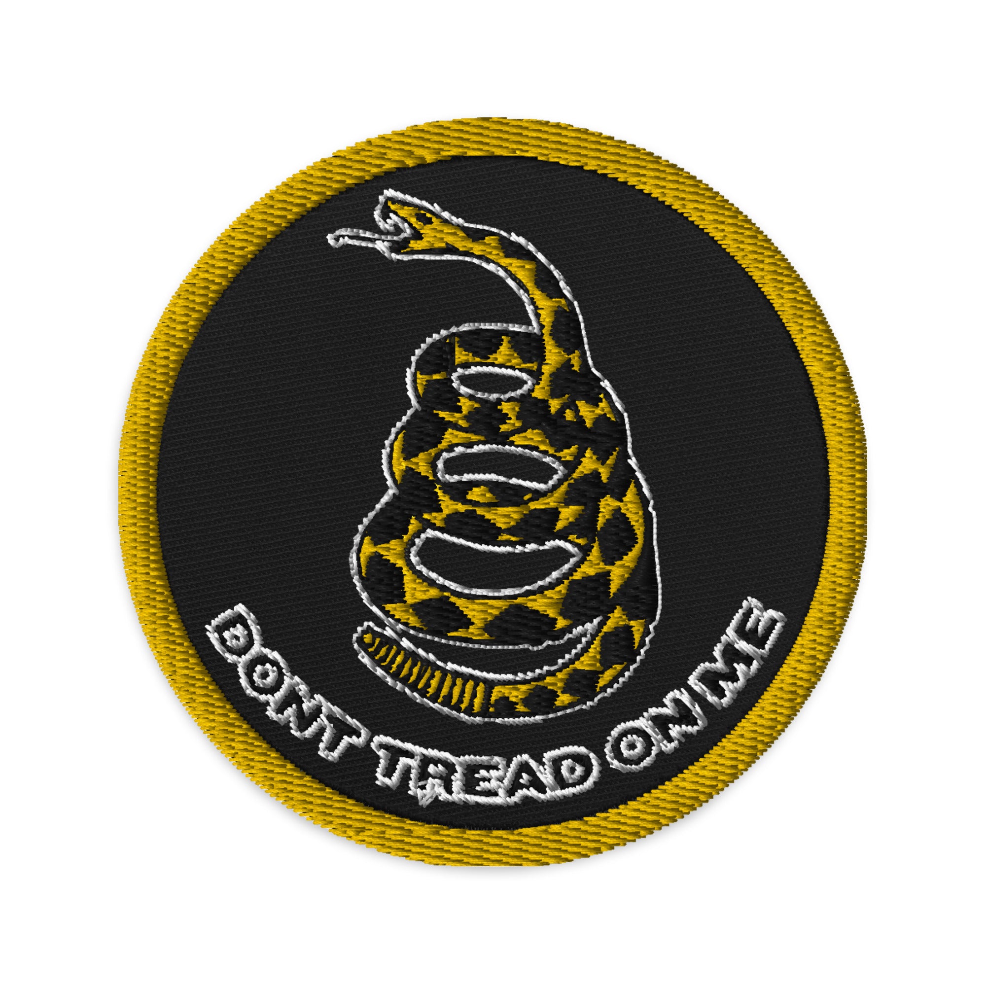 Gadsden Don't Tread On Me Green on Black 2 x 3 Iron On Patch for