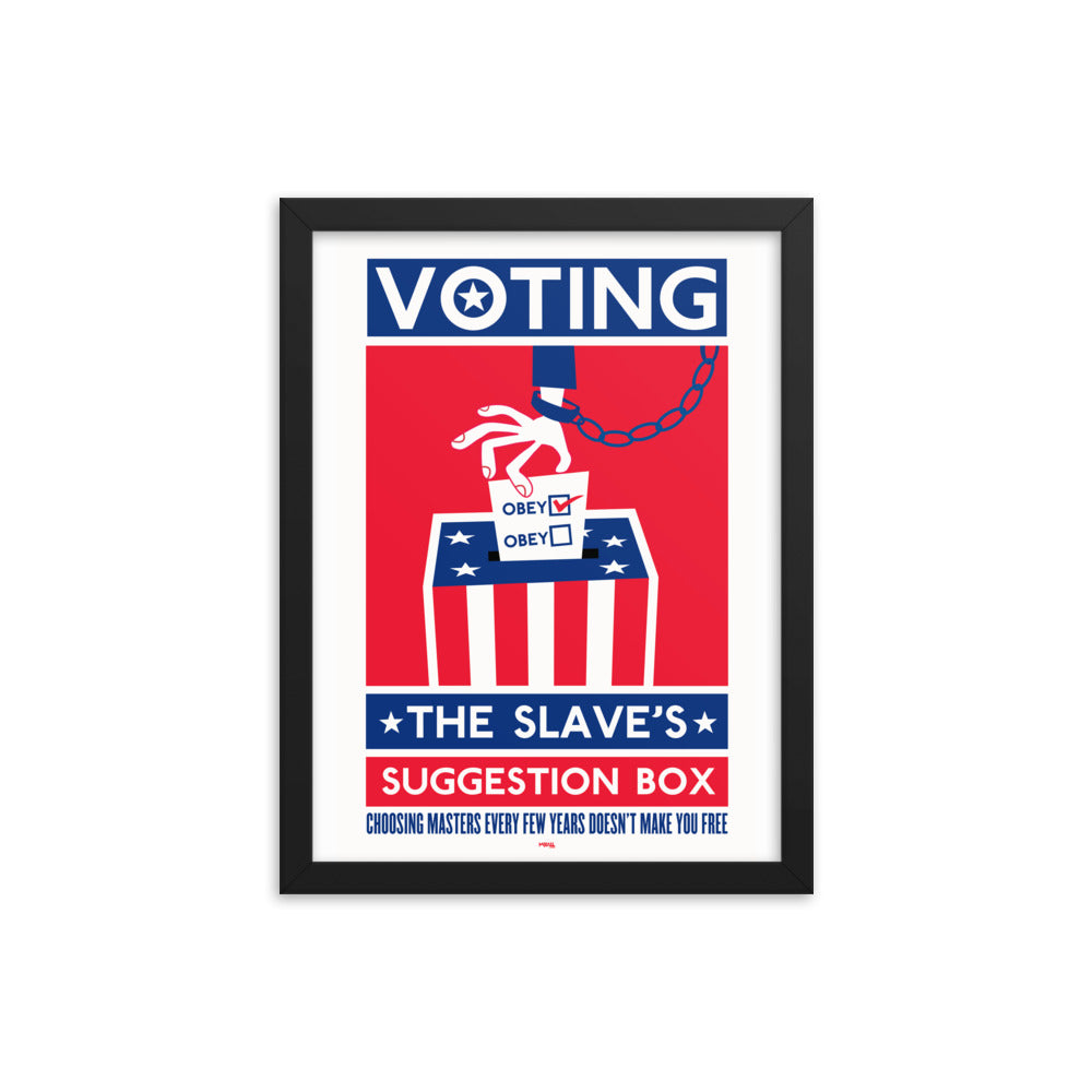 Voting The Slaves Suggestion Box Framed Print