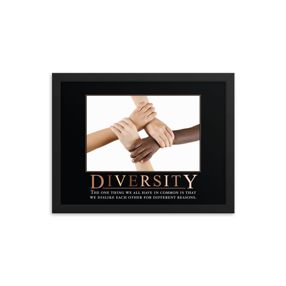Diversity Demotivational Framed Print
