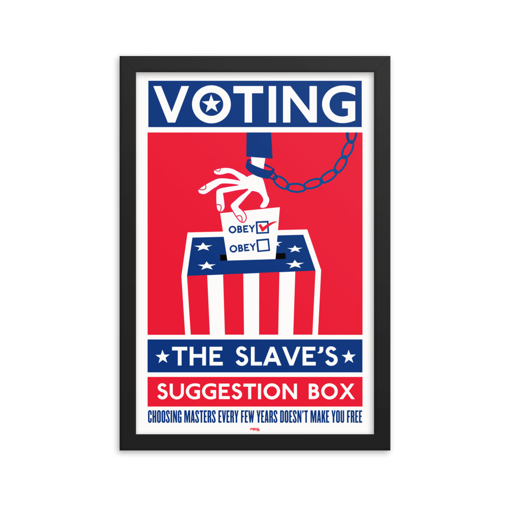 Voting The Slaves Suggestion Box Framed Print