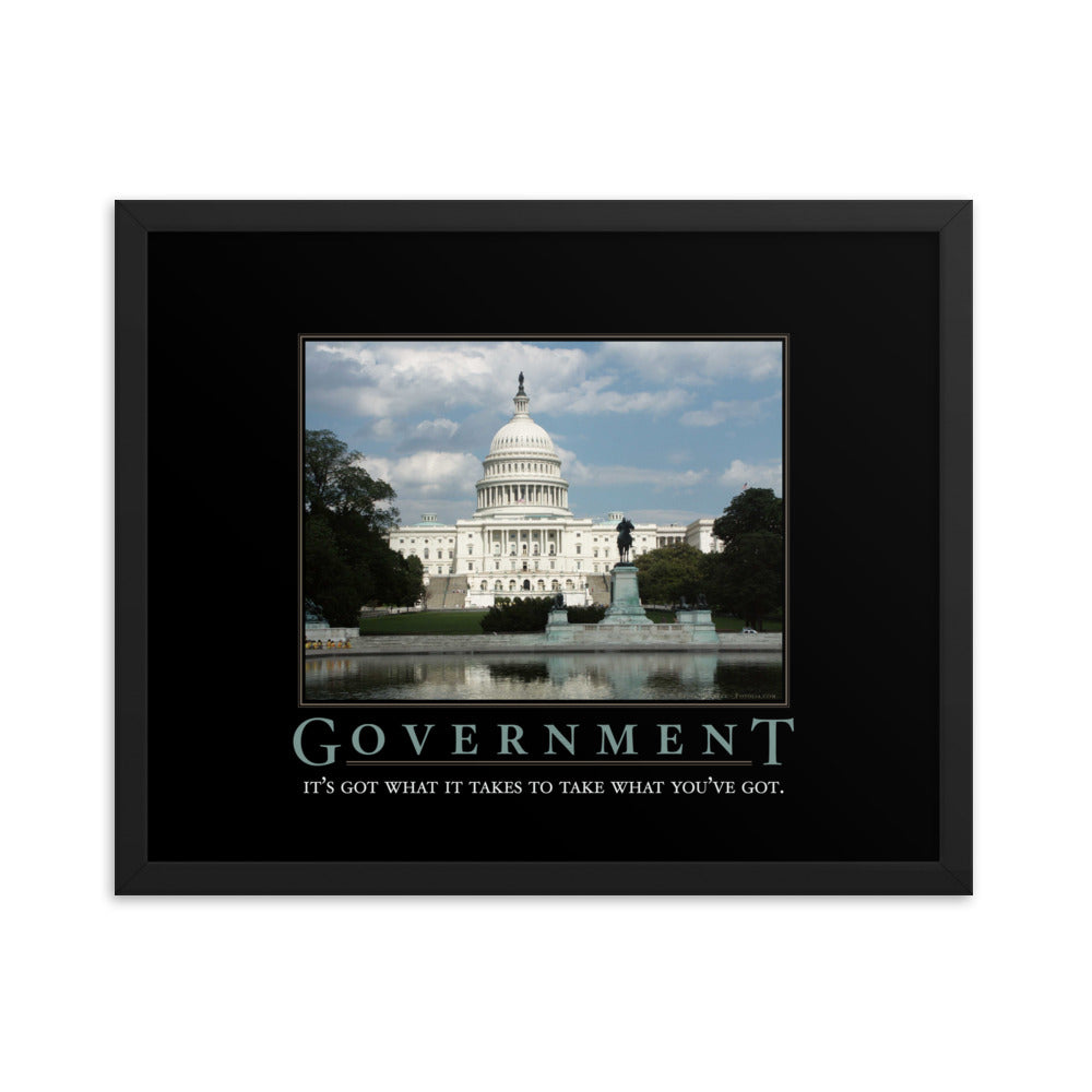 Government Demotivational Framed Print