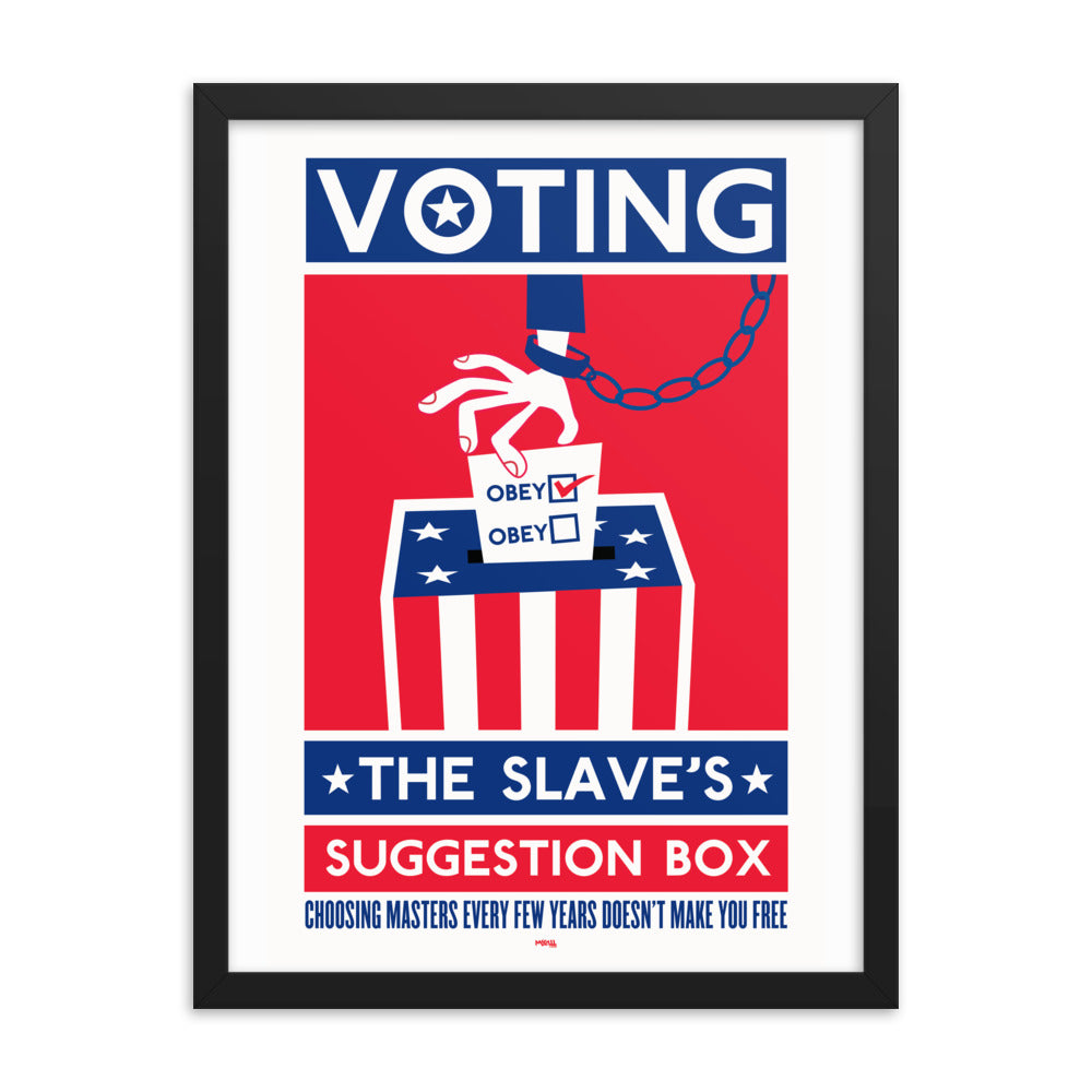 Voting The Slaves Suggestion Box Framed Print