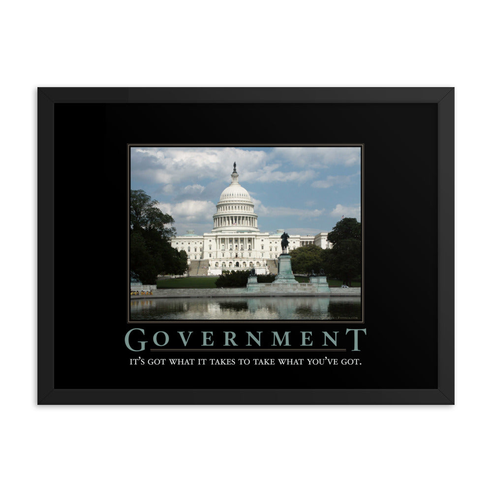 Government Demotivational Framed Print