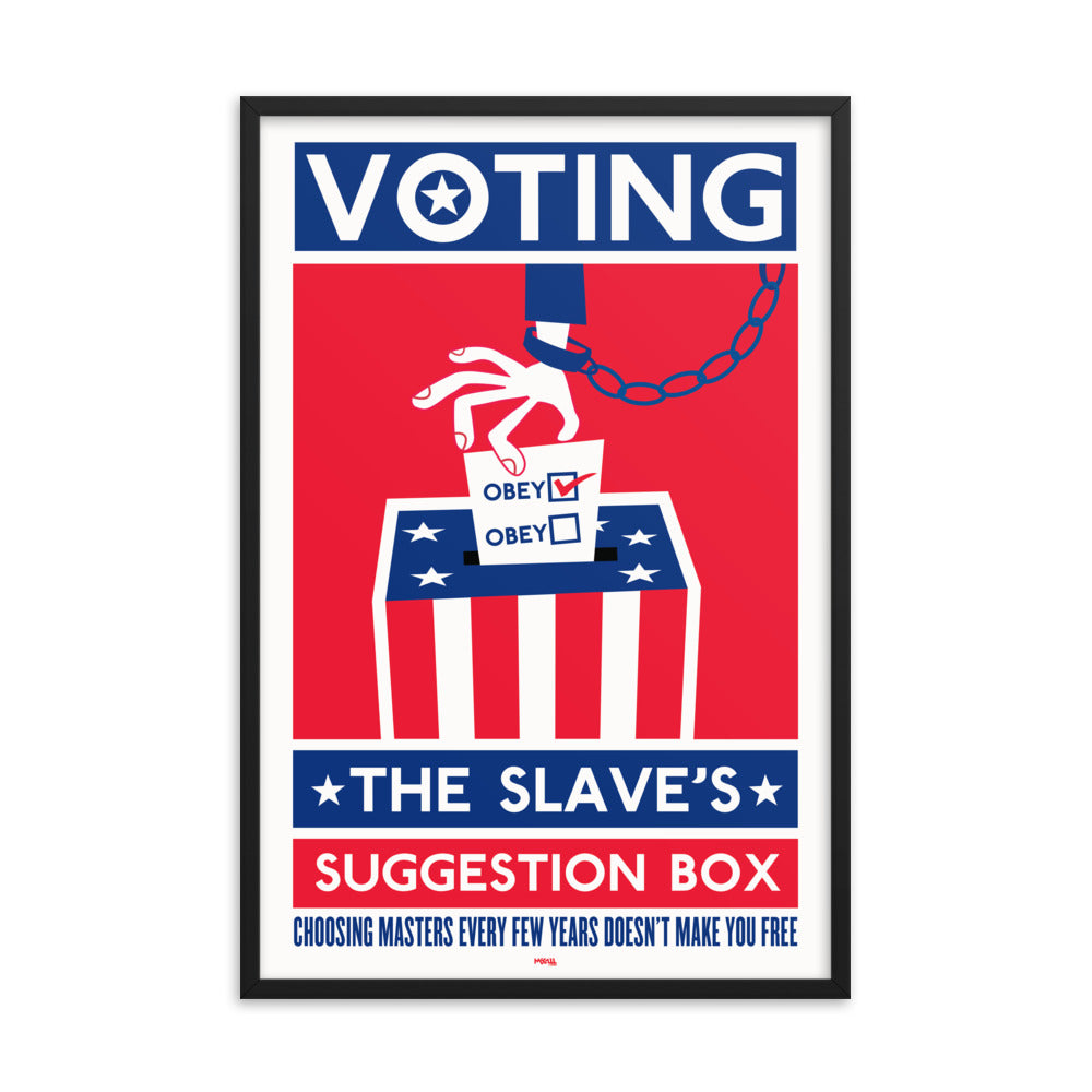 Voting The Slaves Suggestion Box Framed Print