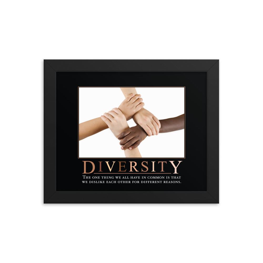 Diversity Demotivational Framed Print