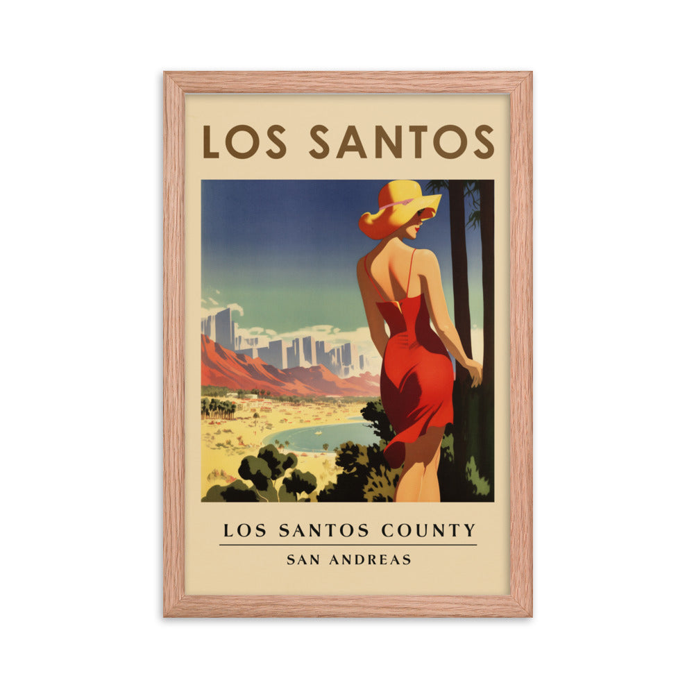 Los Santos Art Deco Framed Travel Poster
