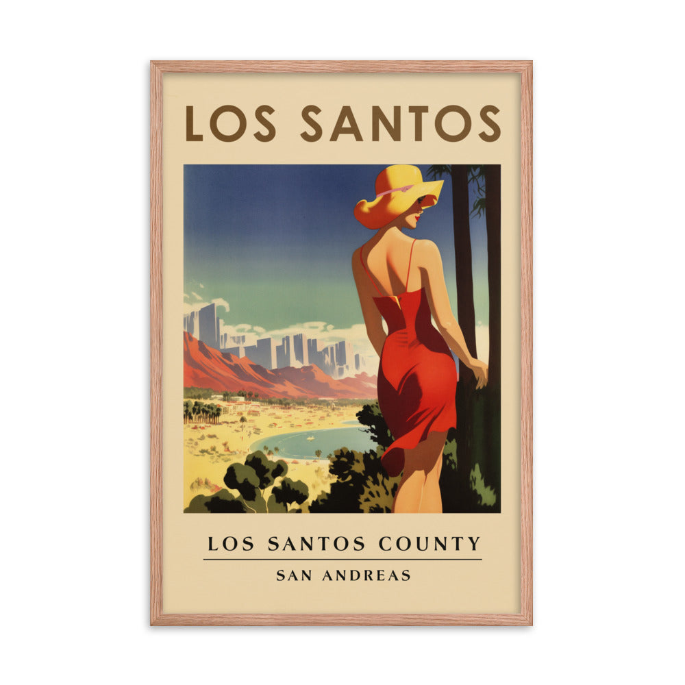 Los Santos Art Deco Framed Travel Poster