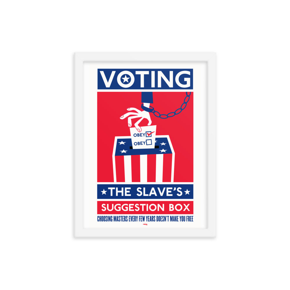 Voting The Slaves Suggestion Box Framed Print