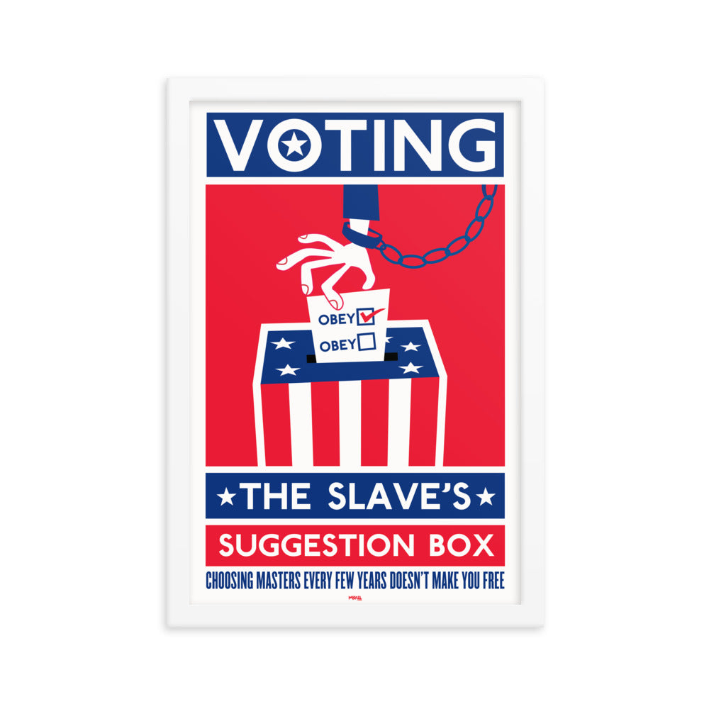 Voting The Slaves Suggestion Box Framed Print