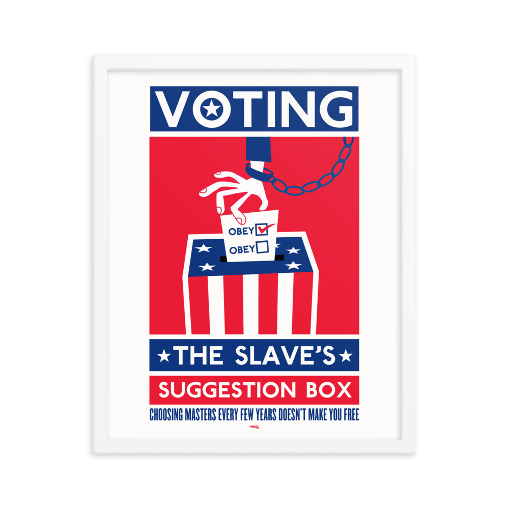 Voting The Slaves Suggestion Box Framed Print