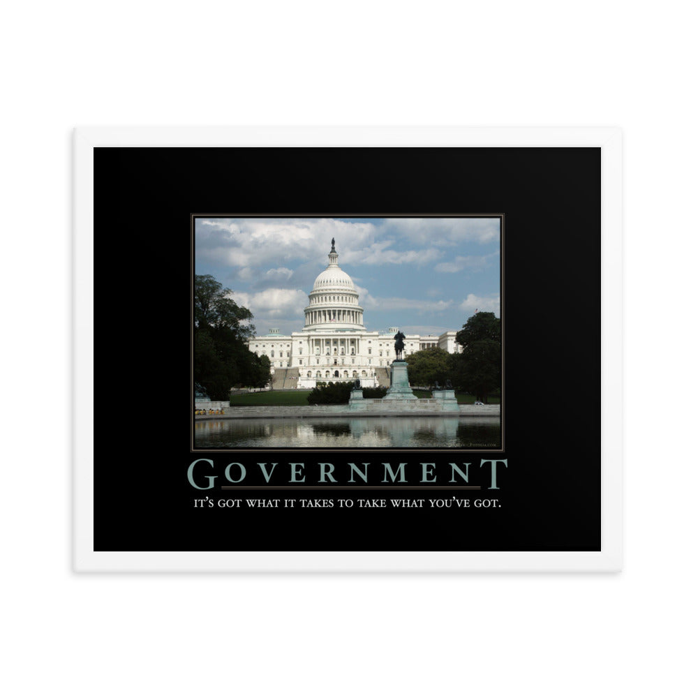 Government Demotivational Framed Print