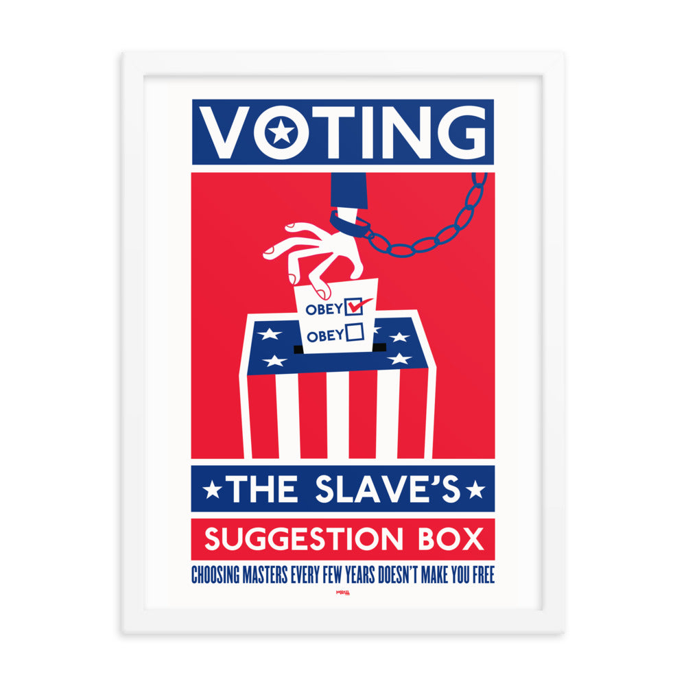 Voting The Slaves Suggestion Box Framed Print