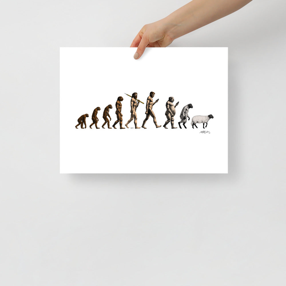 March of Devolution Sheeple Print