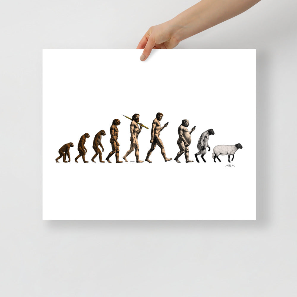 March of Devolution Sheeple Print