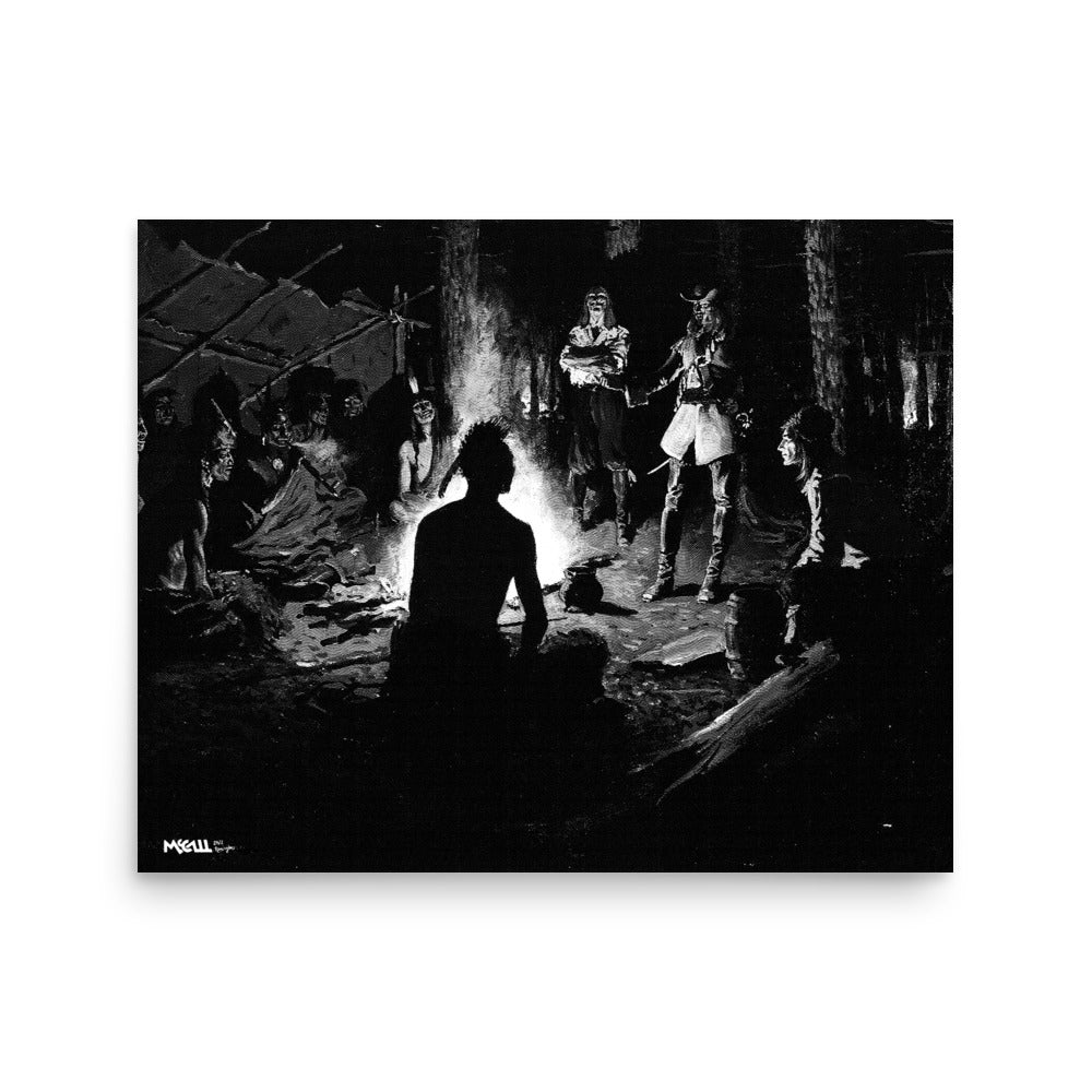 Remington French Explorer’s Council with the Indians Engraving Art Print