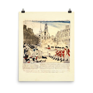Bloody Massacre Perpetrated in Kings Street in Boston Paul Revere Engraving Print