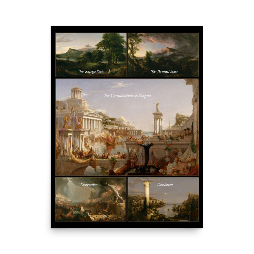 The Course of Empire Thomas Cole 5 Panel Art Poster