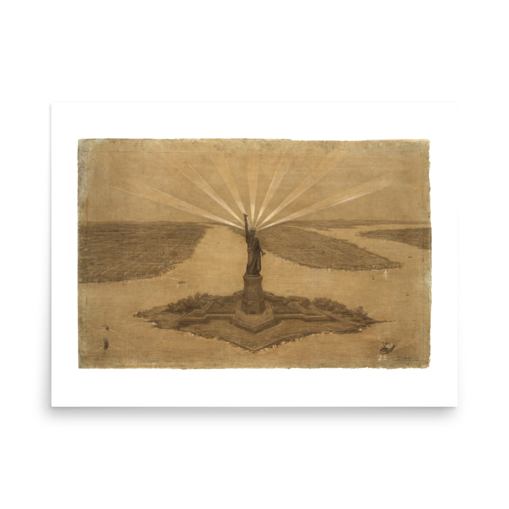 The Statue of Liberty Illuminating the World Bartholdi Statue of Liberty Presentation Drawing