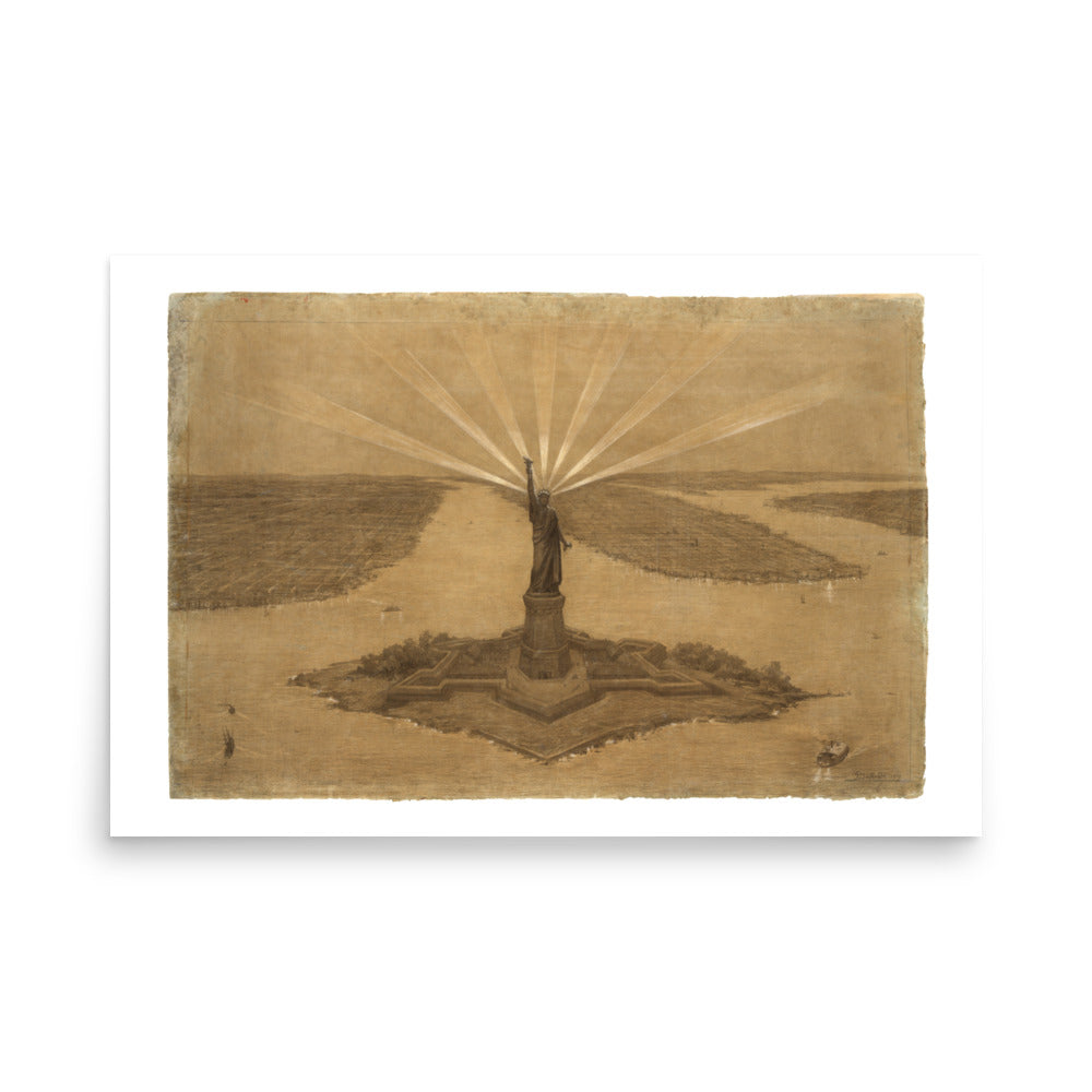 The Statue of Liberty Illuminating the World Bartholdi Statue of Liberty Presentation Drawing