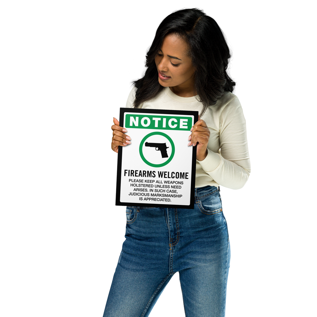 Firearms Welcome Metal Made in the USA Sign