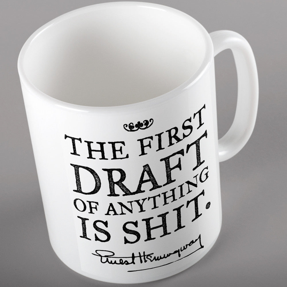 Hemingway The First Draft Quote Mug