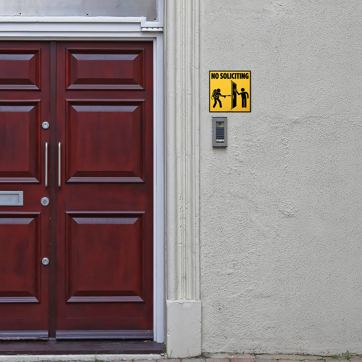 No Soliciting Flamethrower Metal prints