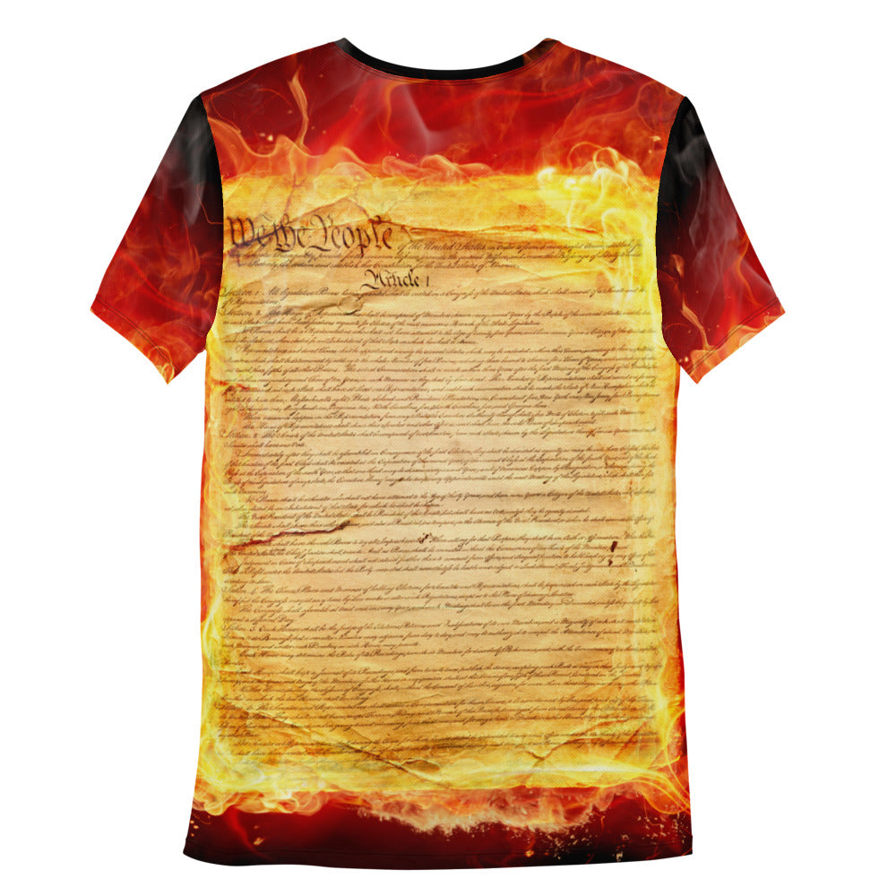 Burning Constitution Men&#39;s Athletic T-shirt