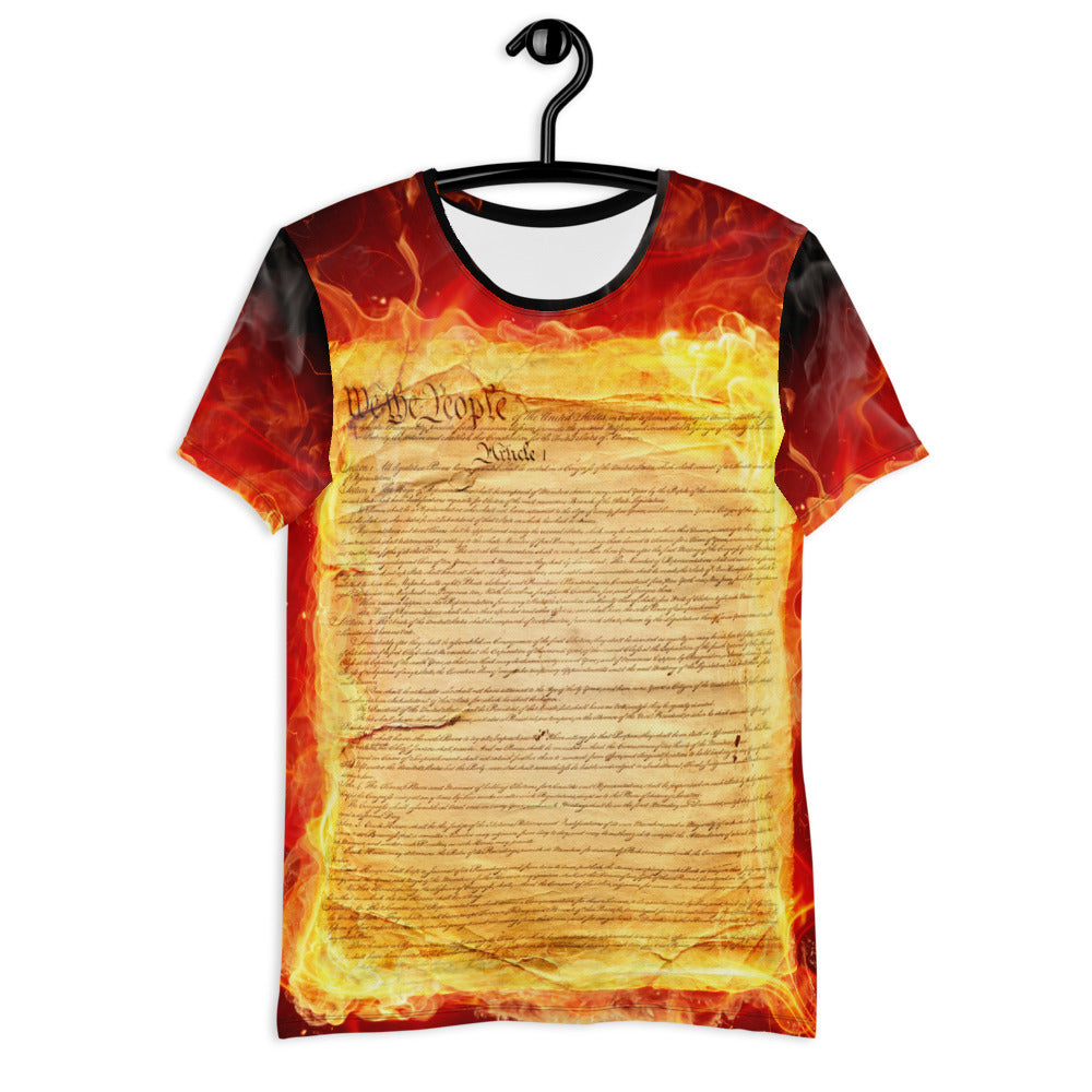 Burning Constitution Men&#39;s Athletic T-shirt