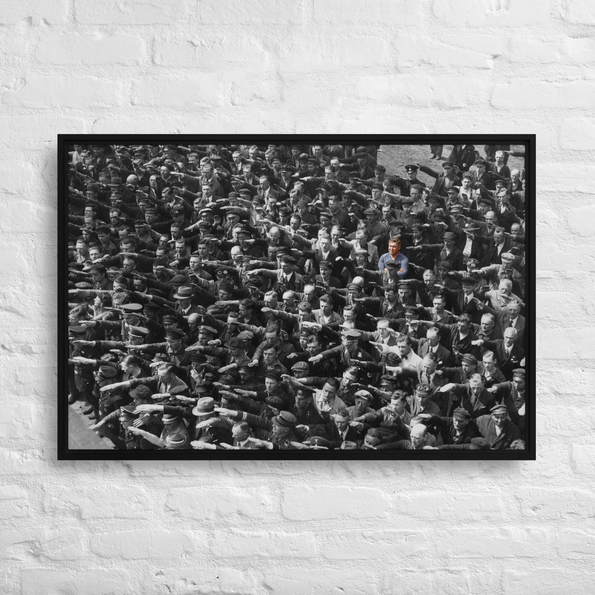 August Landmesser Courage Framed Canvas