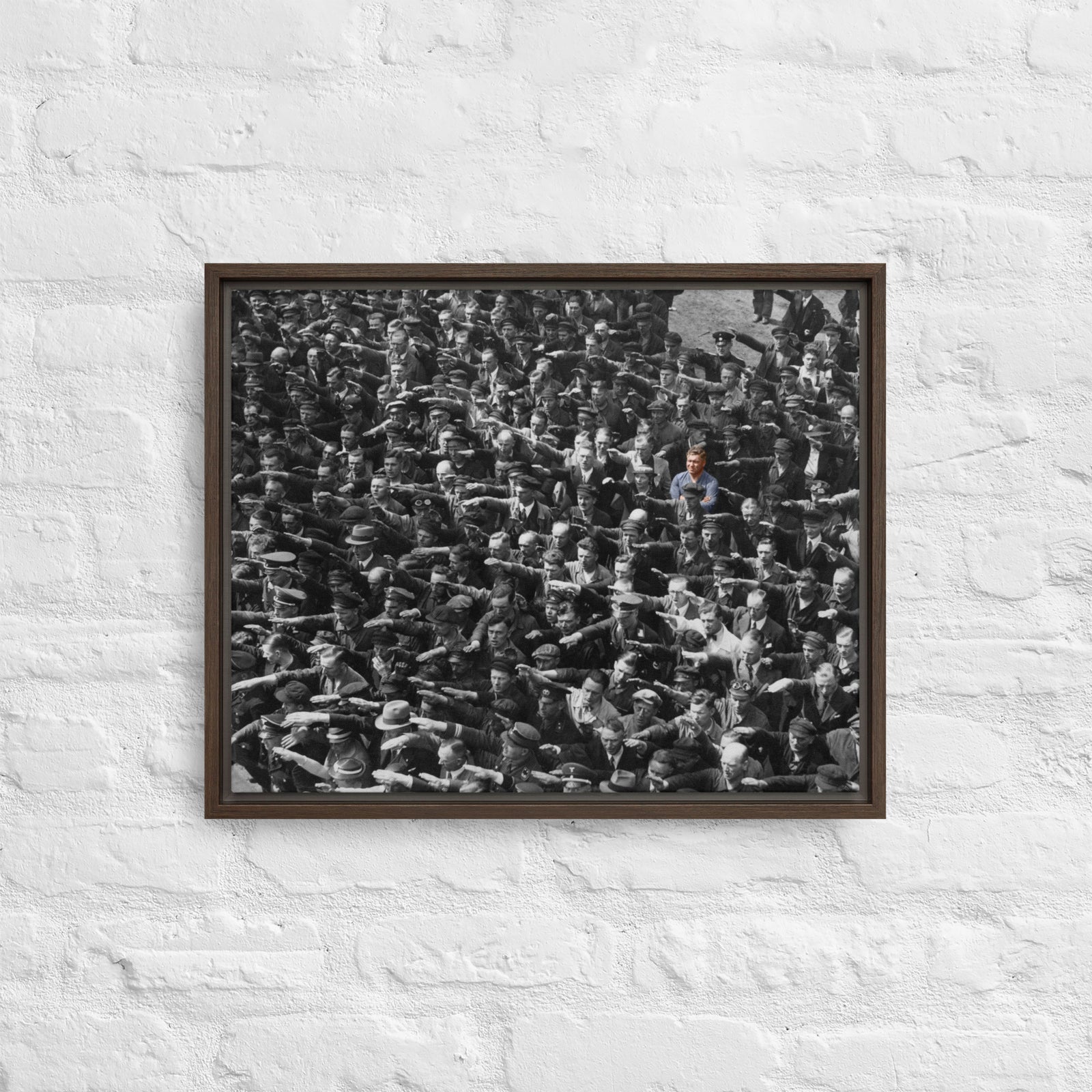 August Landmesser Courage Framed Canvas