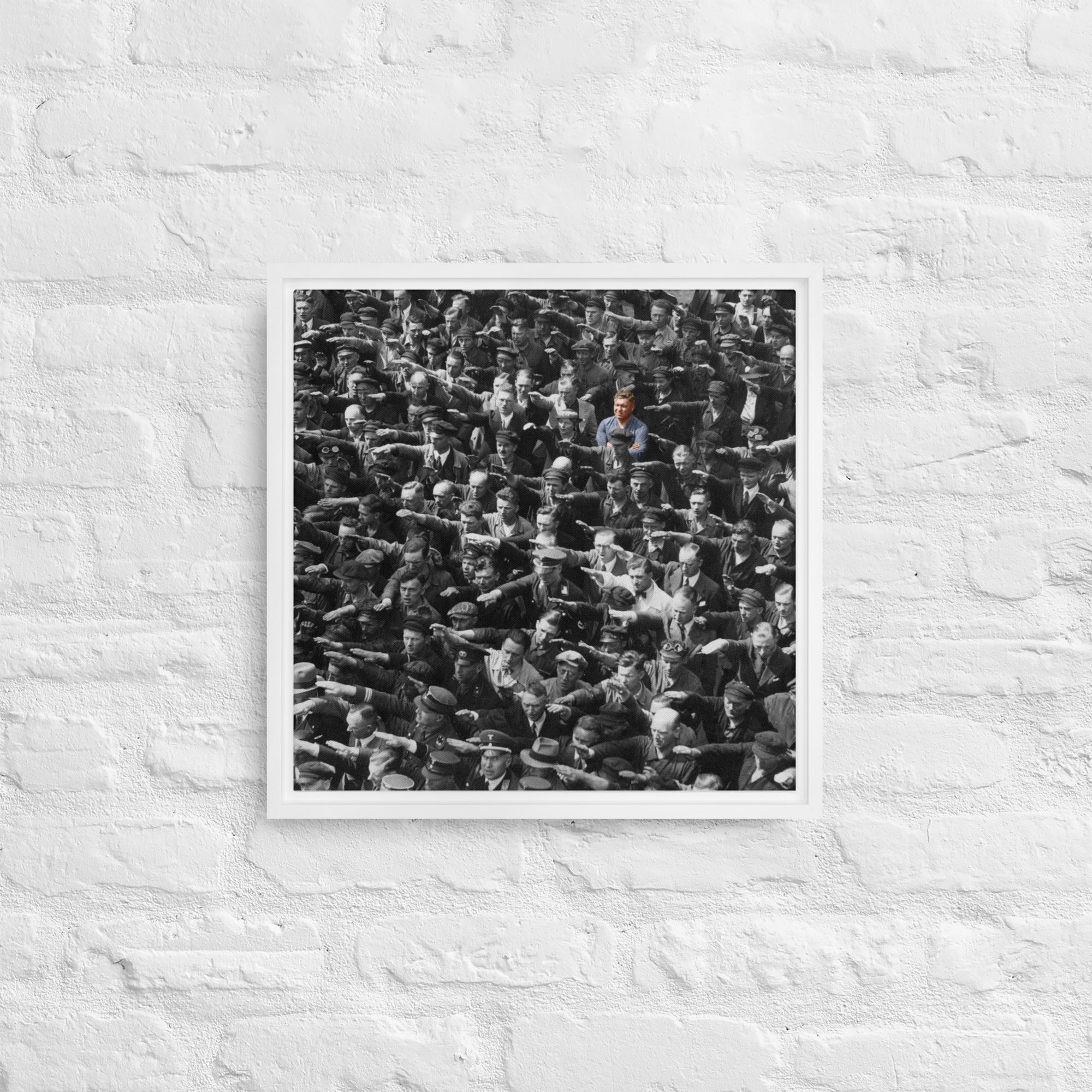 August Landmesser Courage Framed Canvas