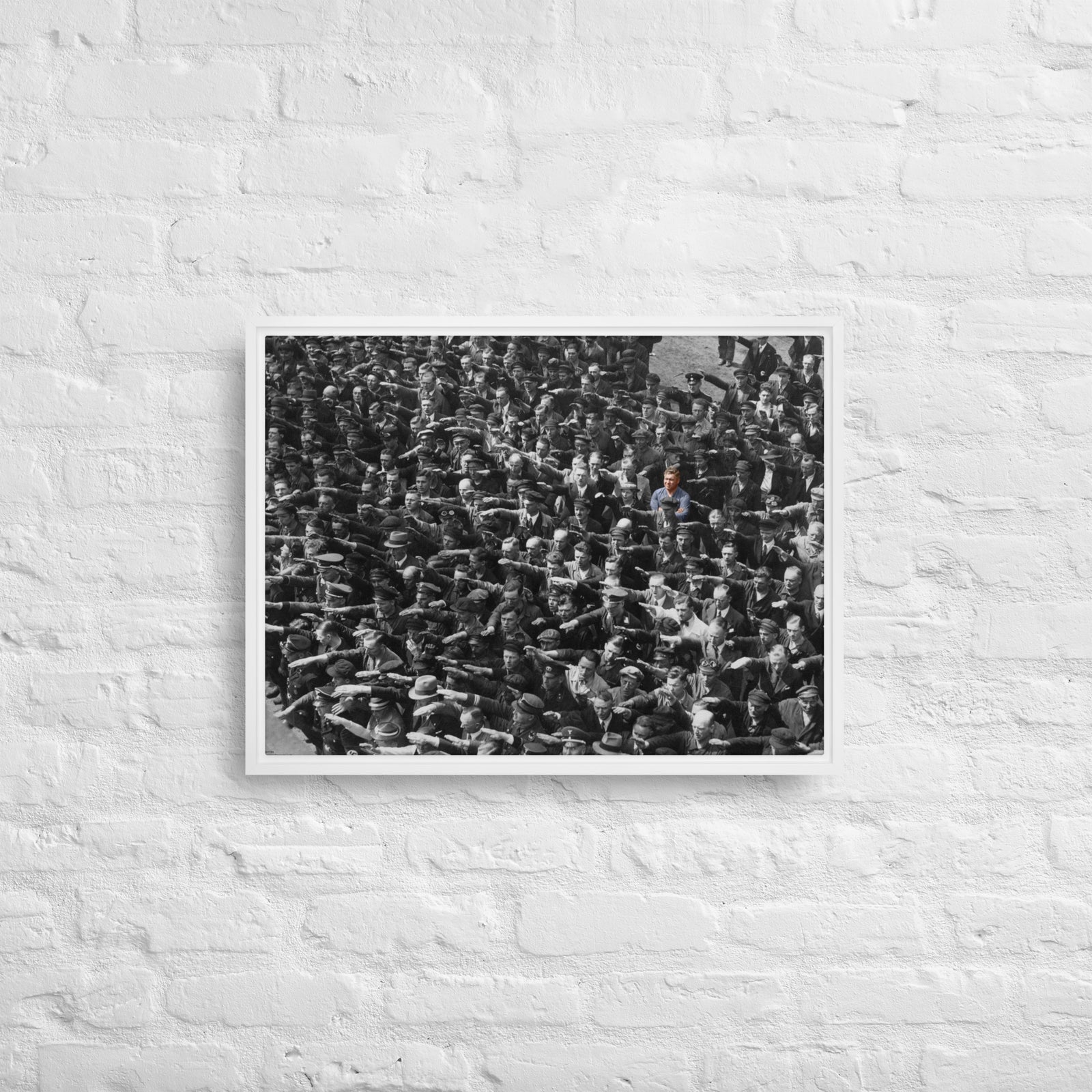 August Landmesser Courage Framed Canvas