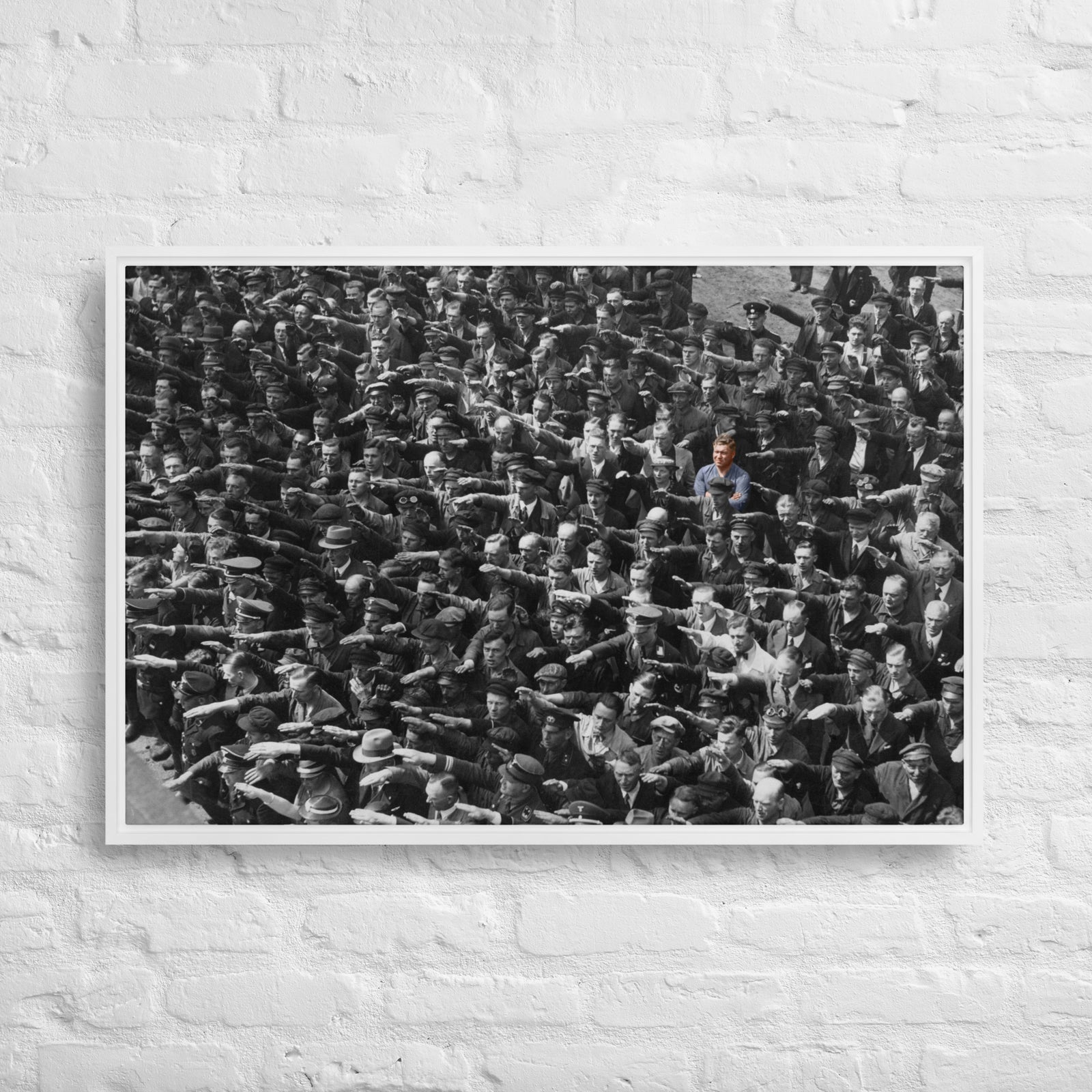 August Landmesser Courage Framed Canvas