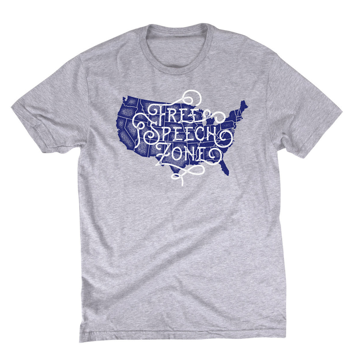 Free Speech Zone Athletic Grey Graphic Tee by Liberty Maniacs