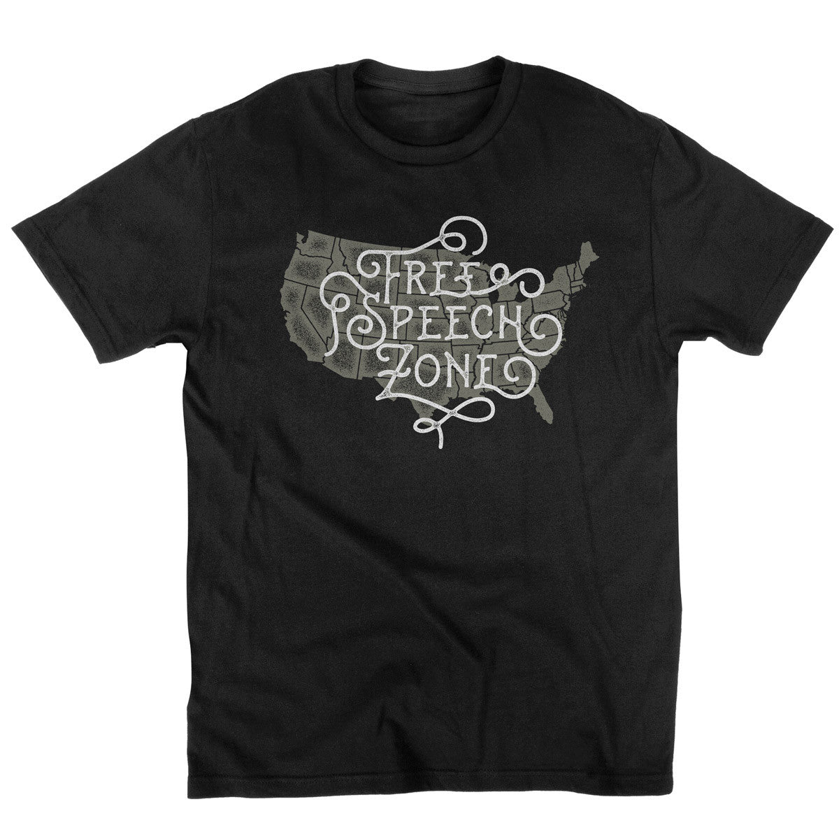 Free Speech Zone Black Graphic Tee by Liberty Maniacs