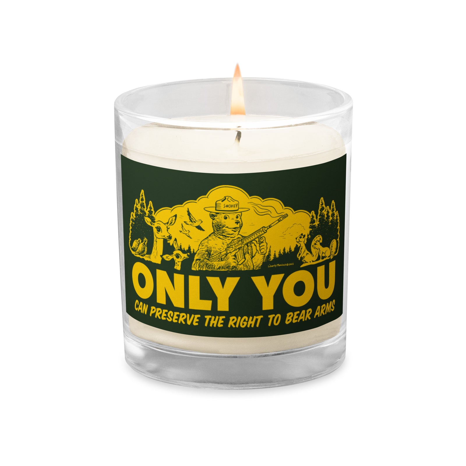 Only You Can Preserve the Right To Bear Arms Retro Smokey Glass jar candle