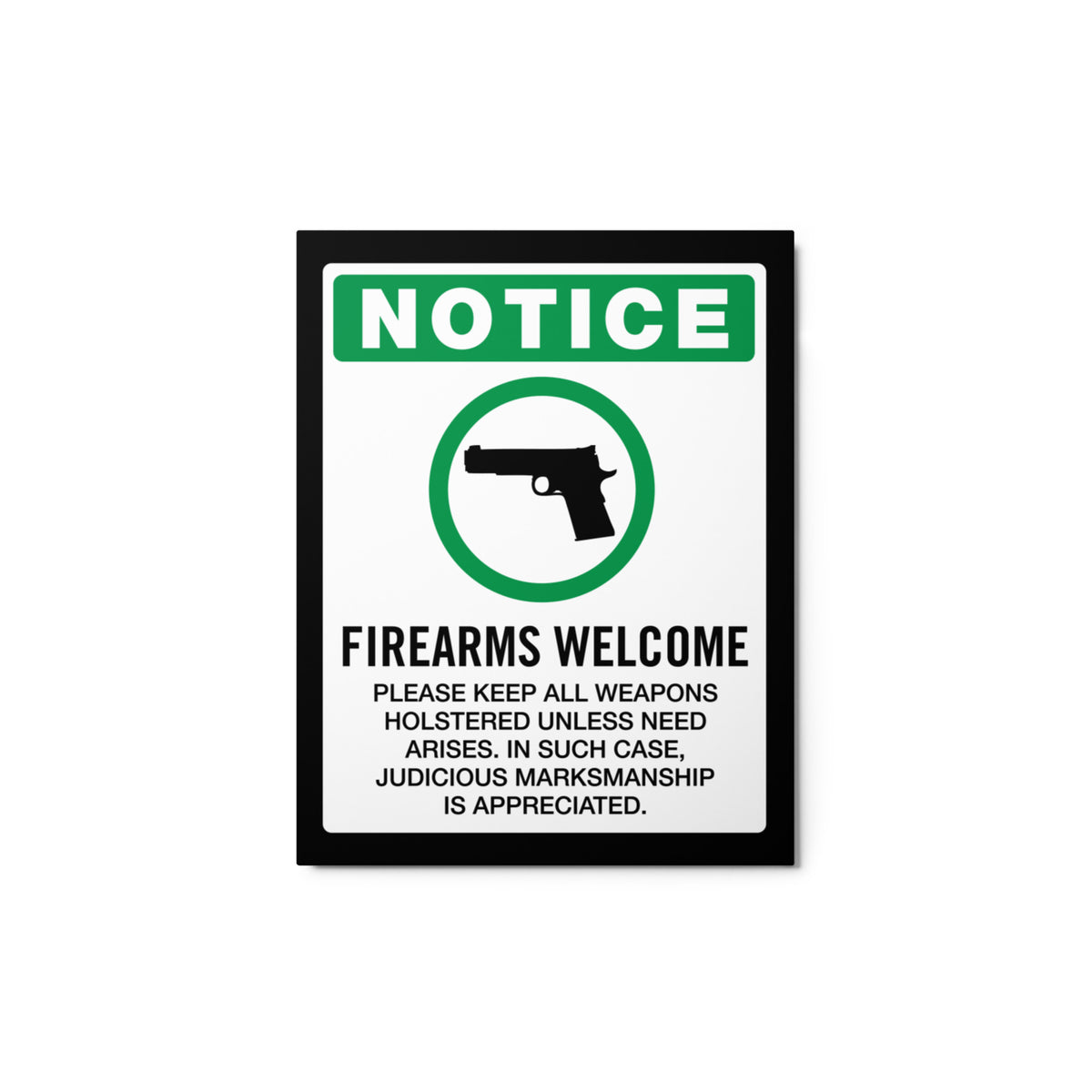 Firearms Welcome Metal Made in the USA Sign