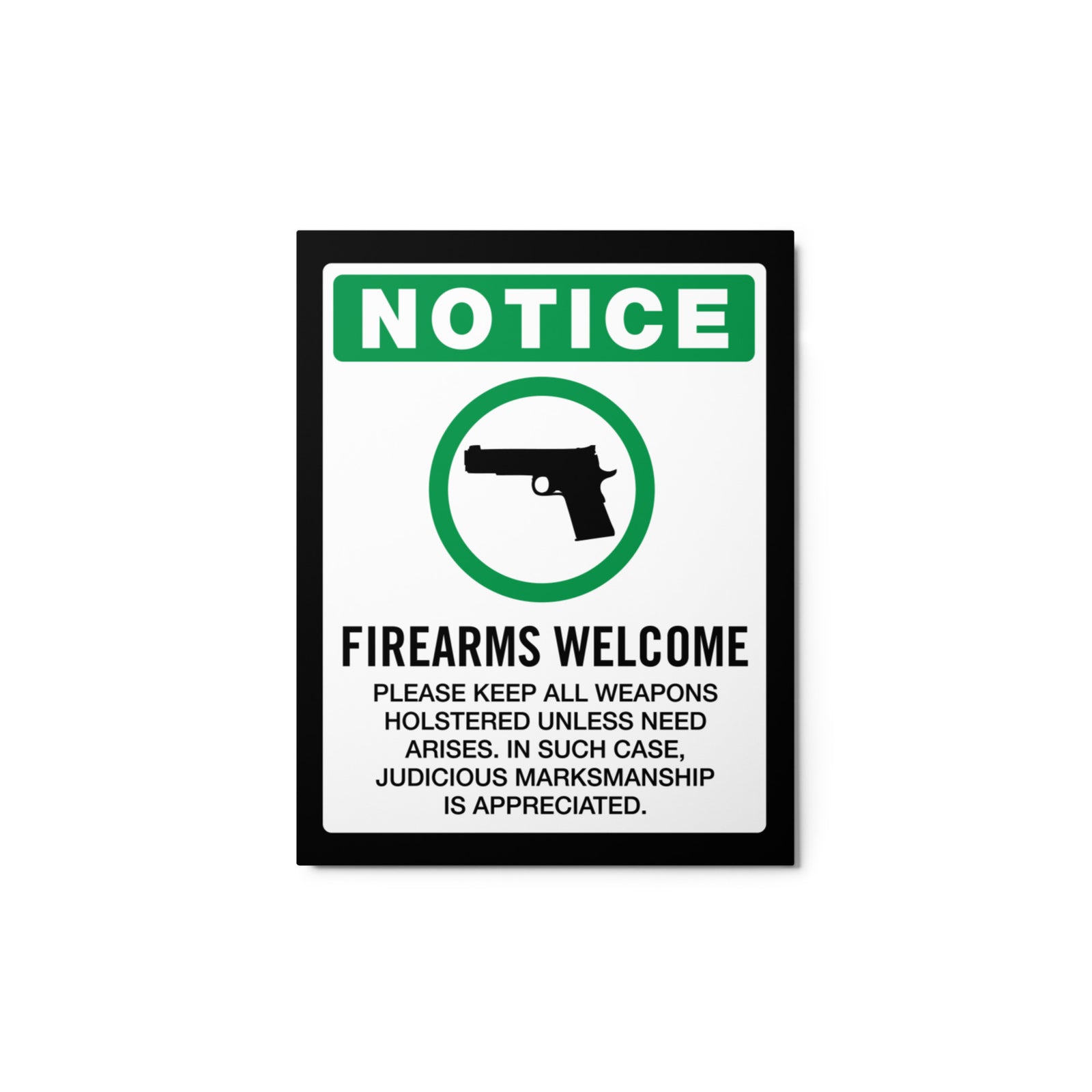Firearms Welcome Metal Made in the USA Sign
