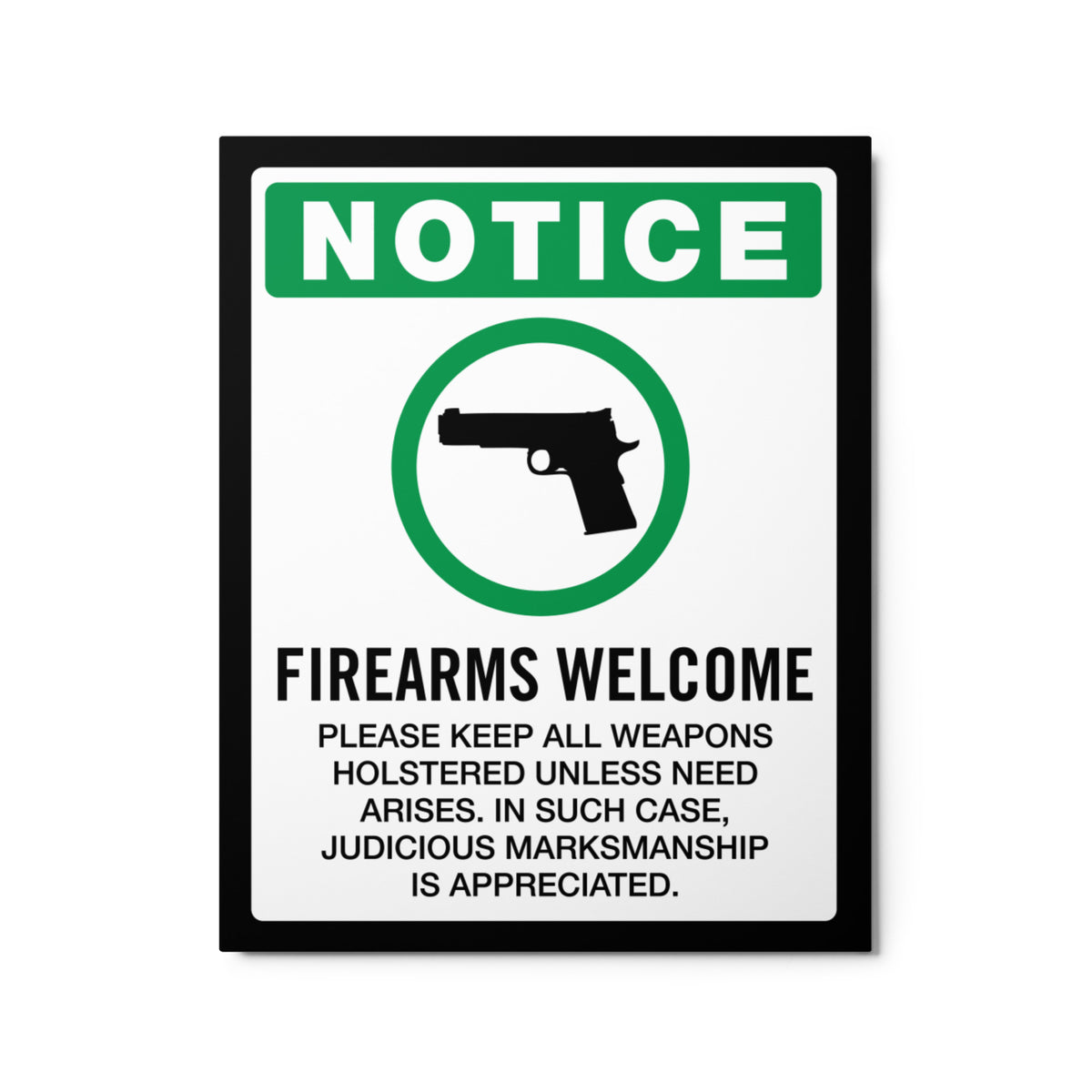 Firearms Welcome Metal Made in the USA Sign